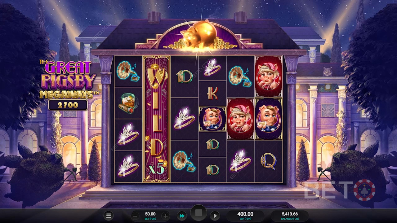 Обзор мегавариантов The Great Pigsby от BETO Slots