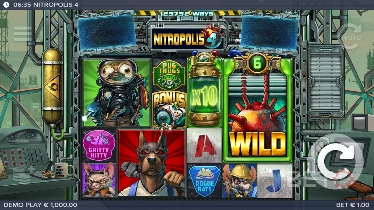 Бонусные функции, объясненные в Nitropolis 4 by ELK Studios