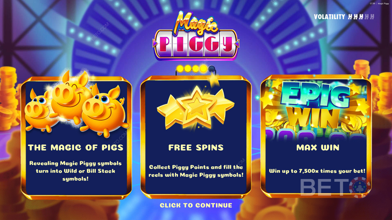 Бонусные функции, объясненные в Magic Piggy by Hacksaw Gaming