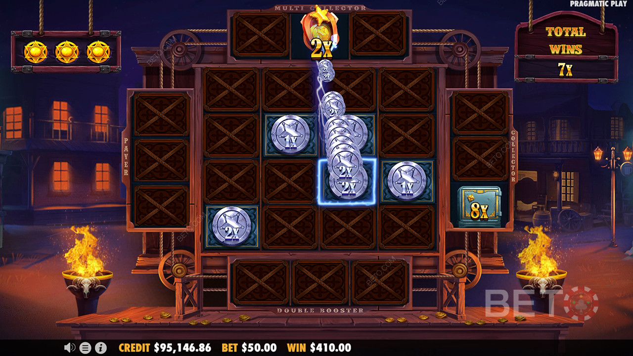 Бонусные функции, объясненные в Cowboy Coins by Pragmatic Play