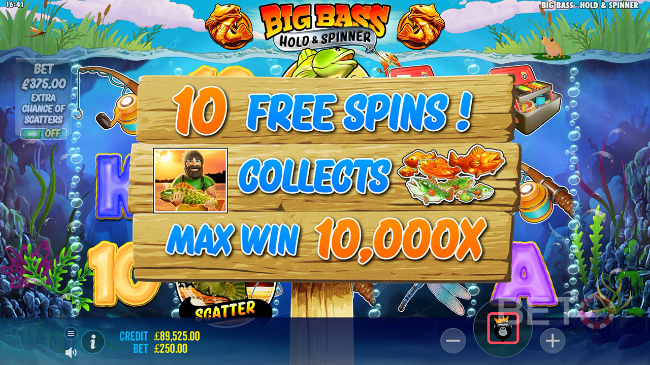 Выиграйте 10 000x вашу ставку в видеослоте Big Bass Bonanza Hold and Spinner!
