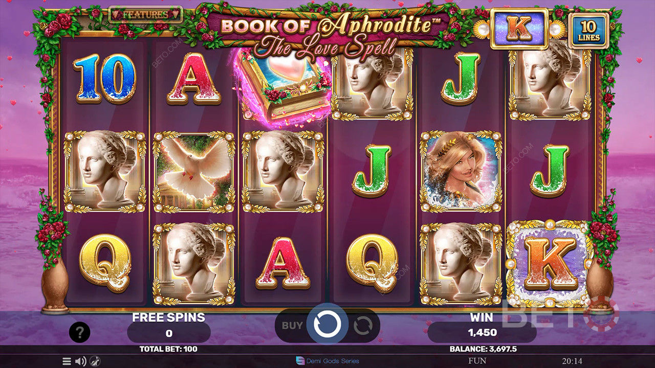 Book Of Aphrodite - The Love Spell Review by BETO Slots