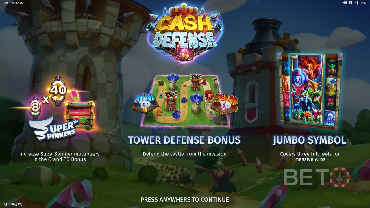 Выиграйте 20 000x вашу ставку в игровом автомате Cash Defense!