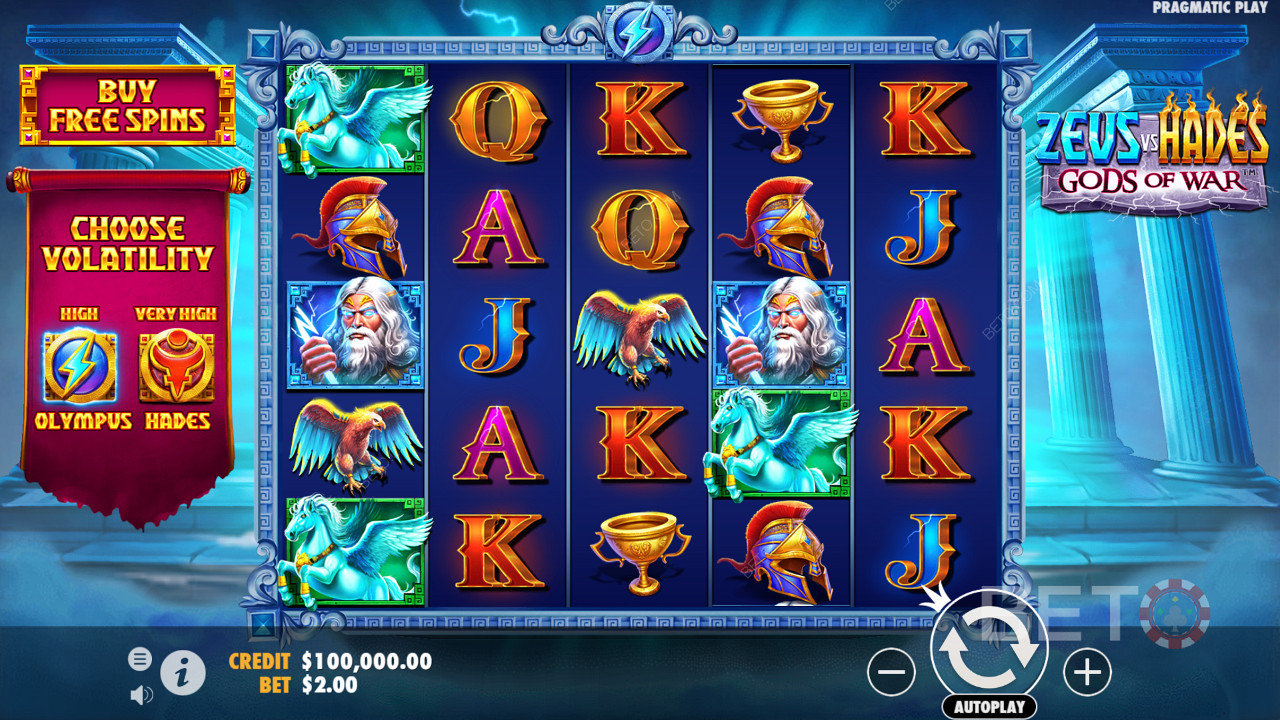 Выиграйте 15 000x от вашей ставки в игровом автомате Zeus vs Hades - Gods of War!