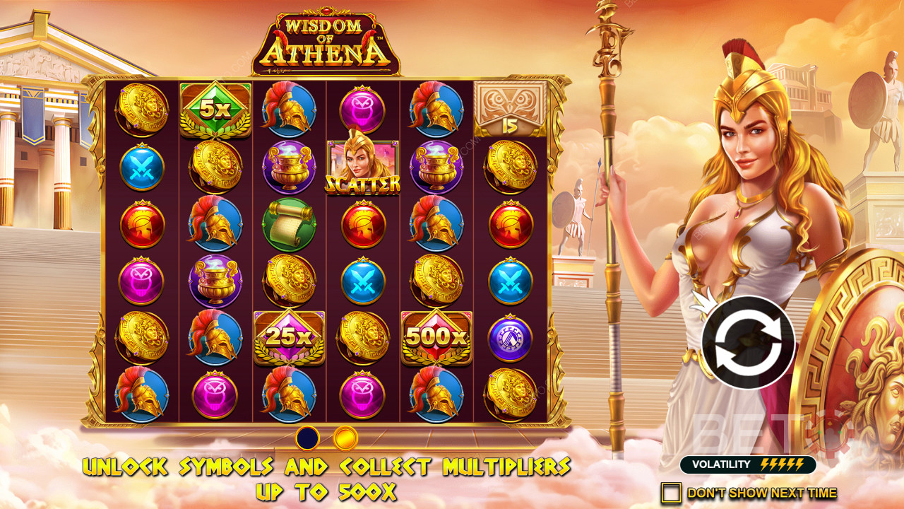 В онлайн слоте Wisdom of Athena присутствуют массивные множители