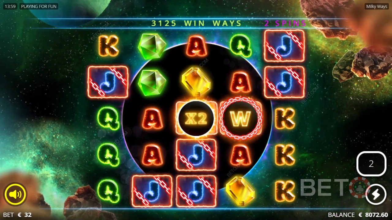 Fusion Spins запускается каждый раз, когда вы получаете выигрыш во время бесплатных вращений.