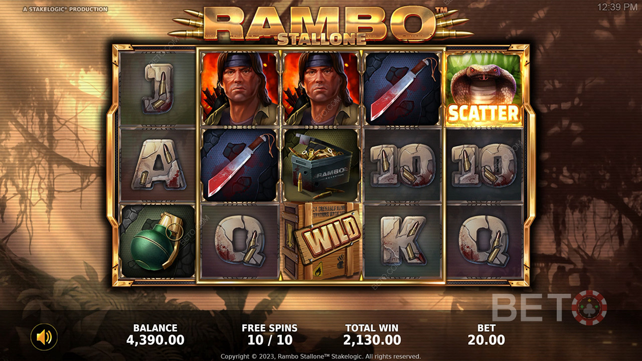 Насладитесь слотом, основанным на культовом фильме, играя в слот Rambo