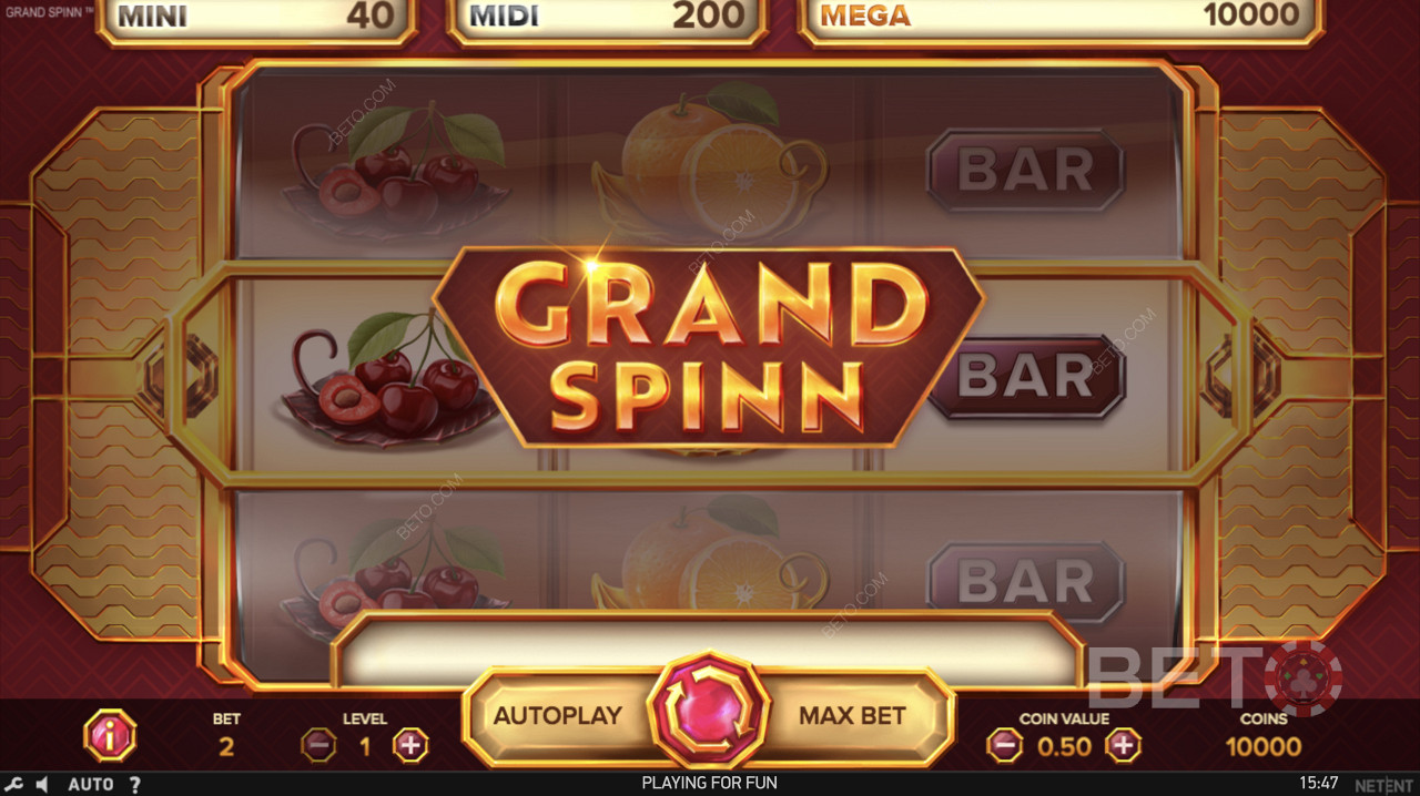 Классический домашний экран Grand Spinn Superpot