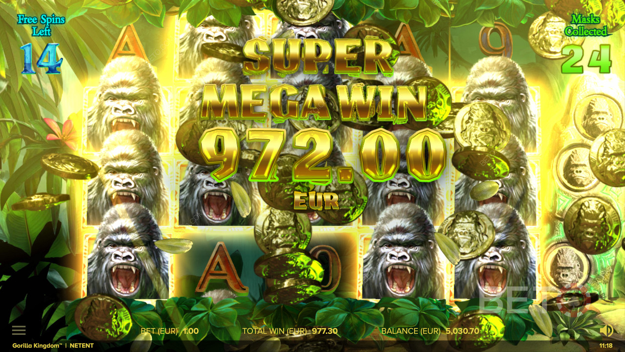 Супер-мега выигрыш в онлайн слоте Gorilla Kingdom