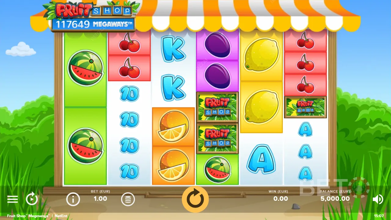 Образец геймплейного видеоролика игры Fruit Shop Megaways