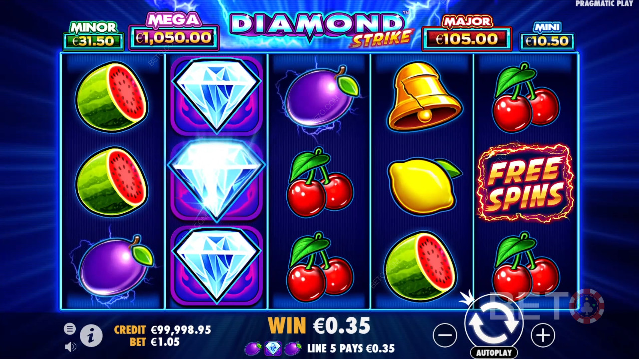 Бонусные функции, объясненные в Diamond Strike by Pragmatic Play