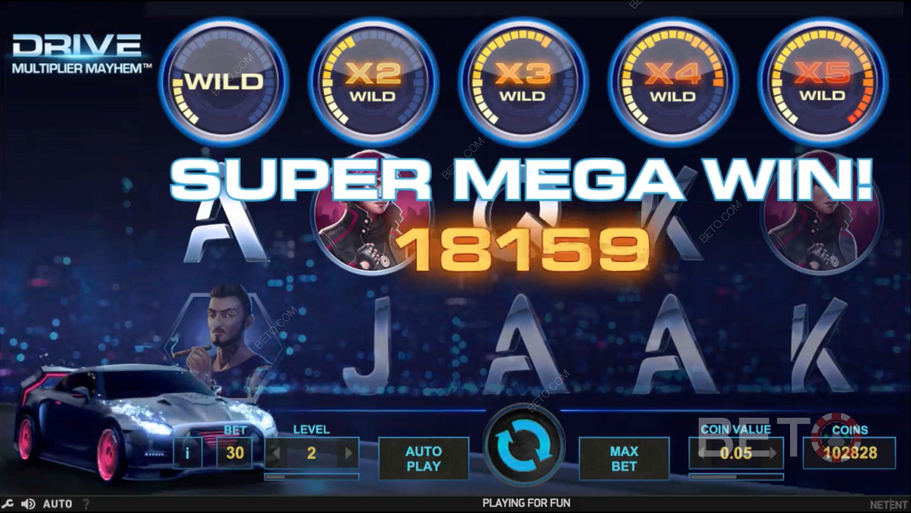 Бонусные функции, такие как Multiplier Wild, предлагают вам шанс сорвать SUPER MEGA WIN