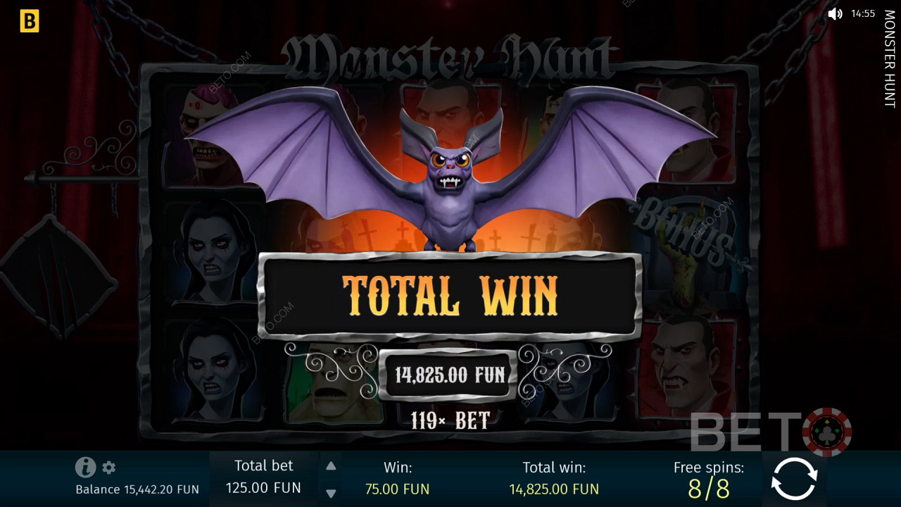 Выиграйте 1,299x вашу ставку в видеослоте Monster Hunt!