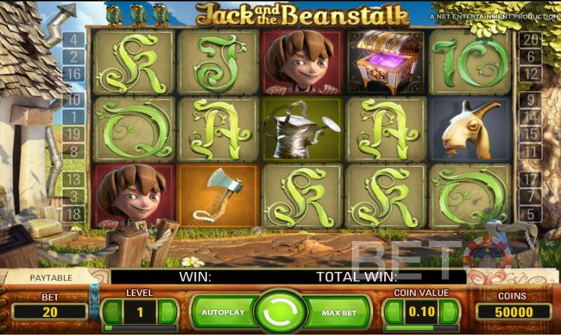 Различные регулярные низкооплачиваемые символы в игре Jack and the Beanstalk