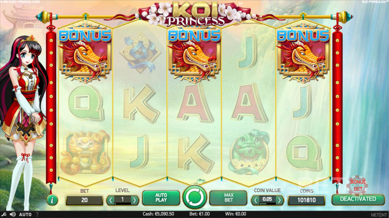 Бонусные символы в игре Koi Princess