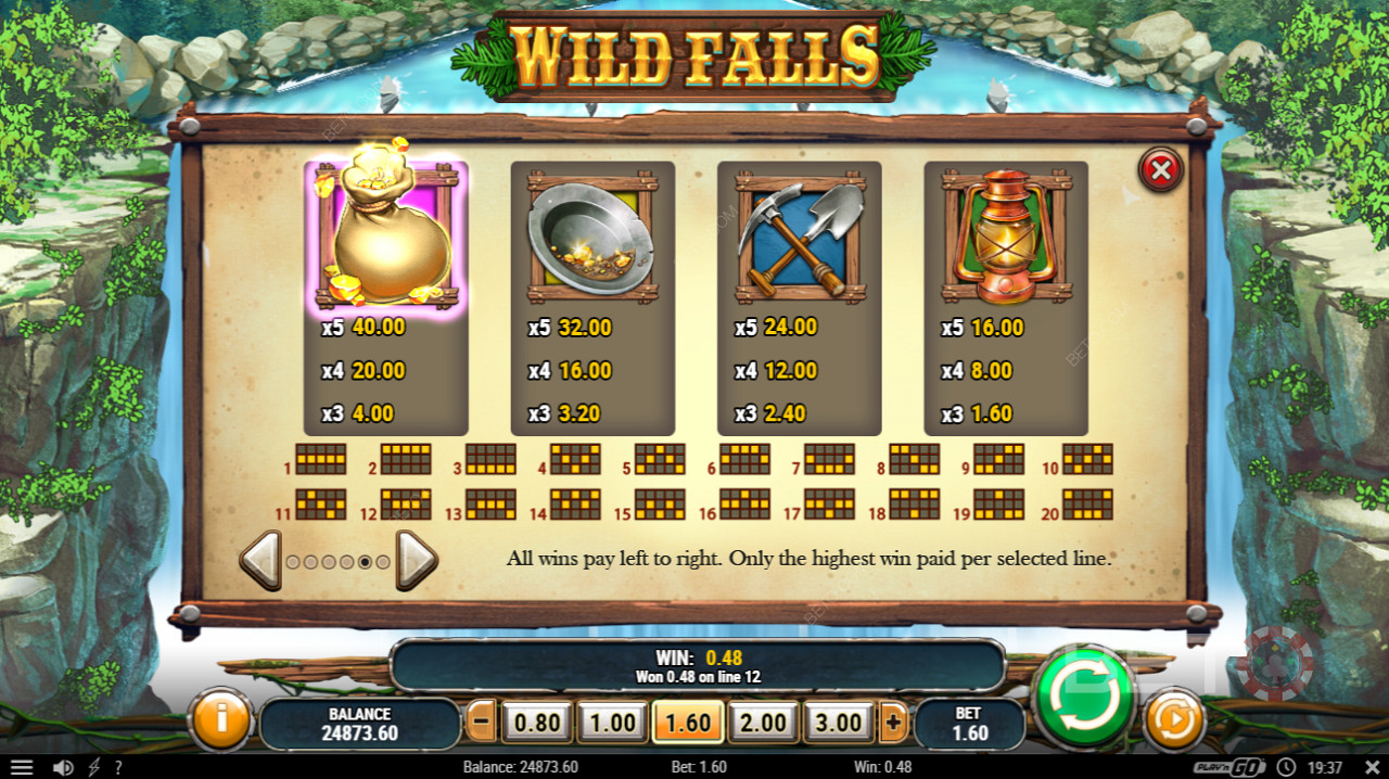 Ыаты разичных ыоокопачиваеых симолов в Wild Falls