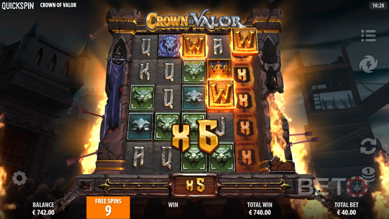 Бонусные функции, объясненные в Crown of Valor by Quickspin