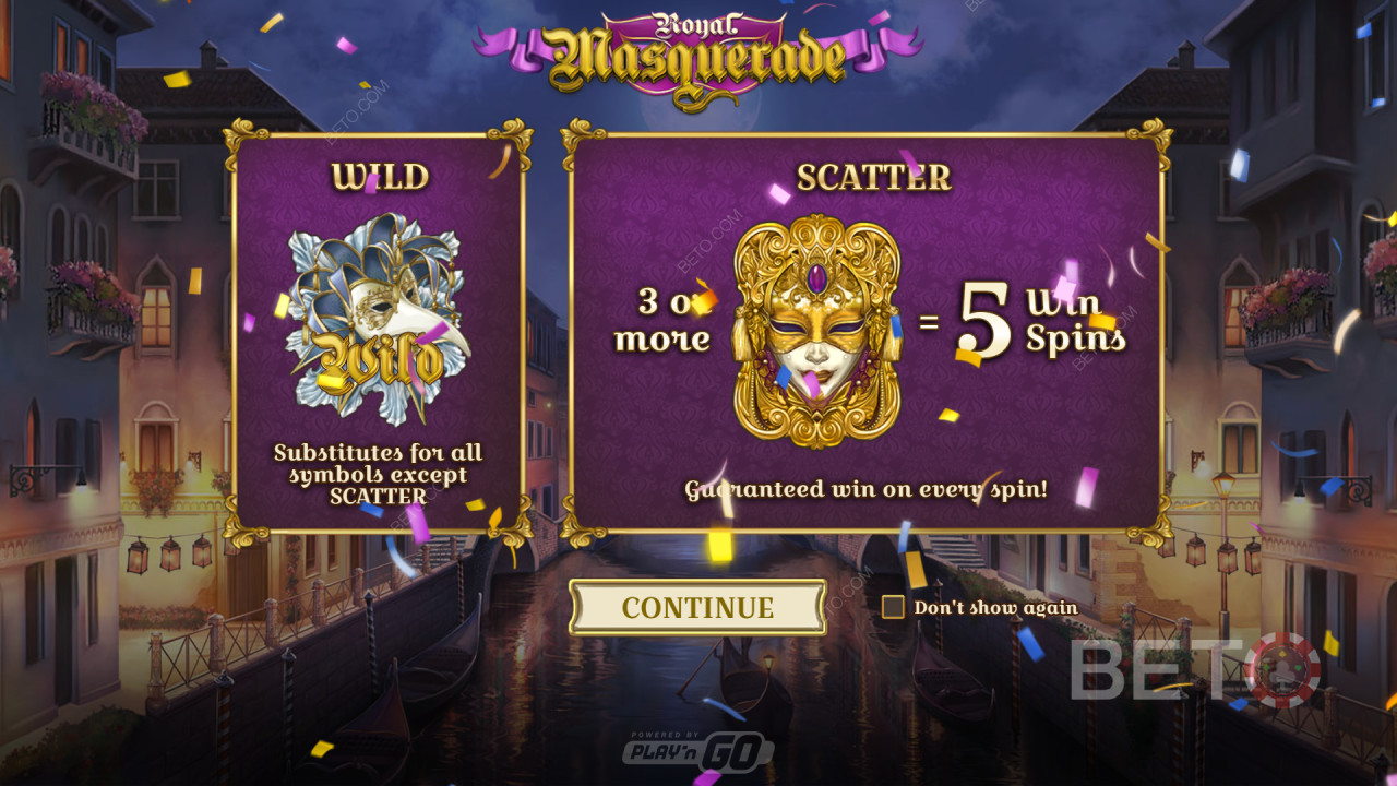 Объяснение бонусных функций в игре «Royal Masquerade» от Play