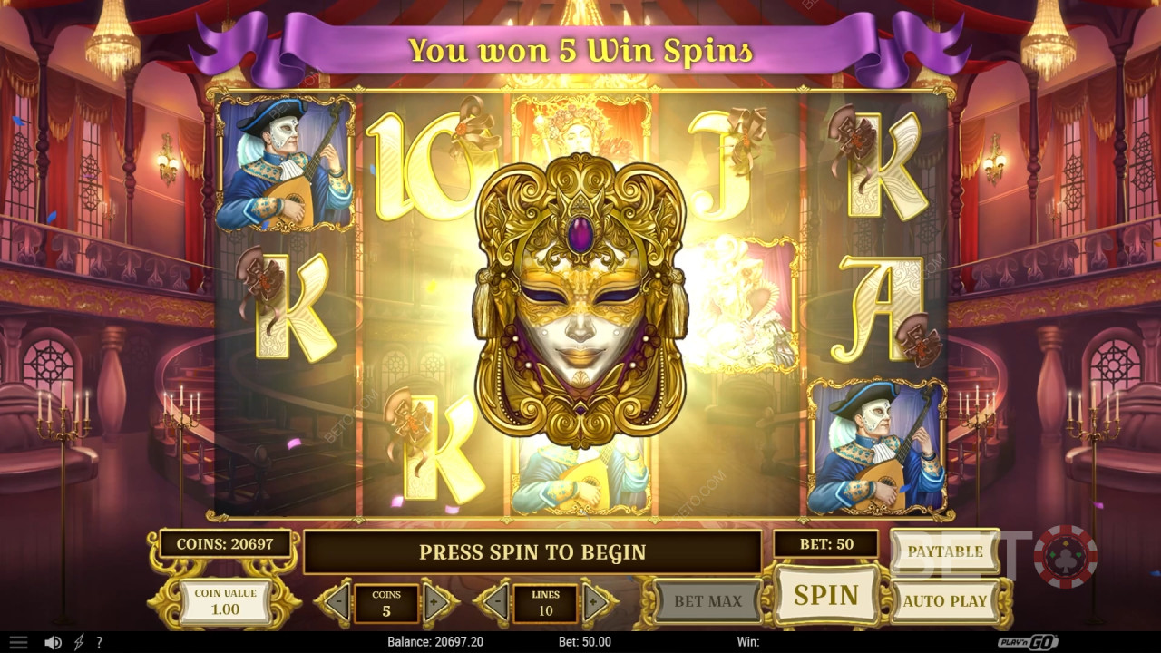 Выиграйте 10 000-кратную ставку в видео-слоте «Royal Masquerade»!