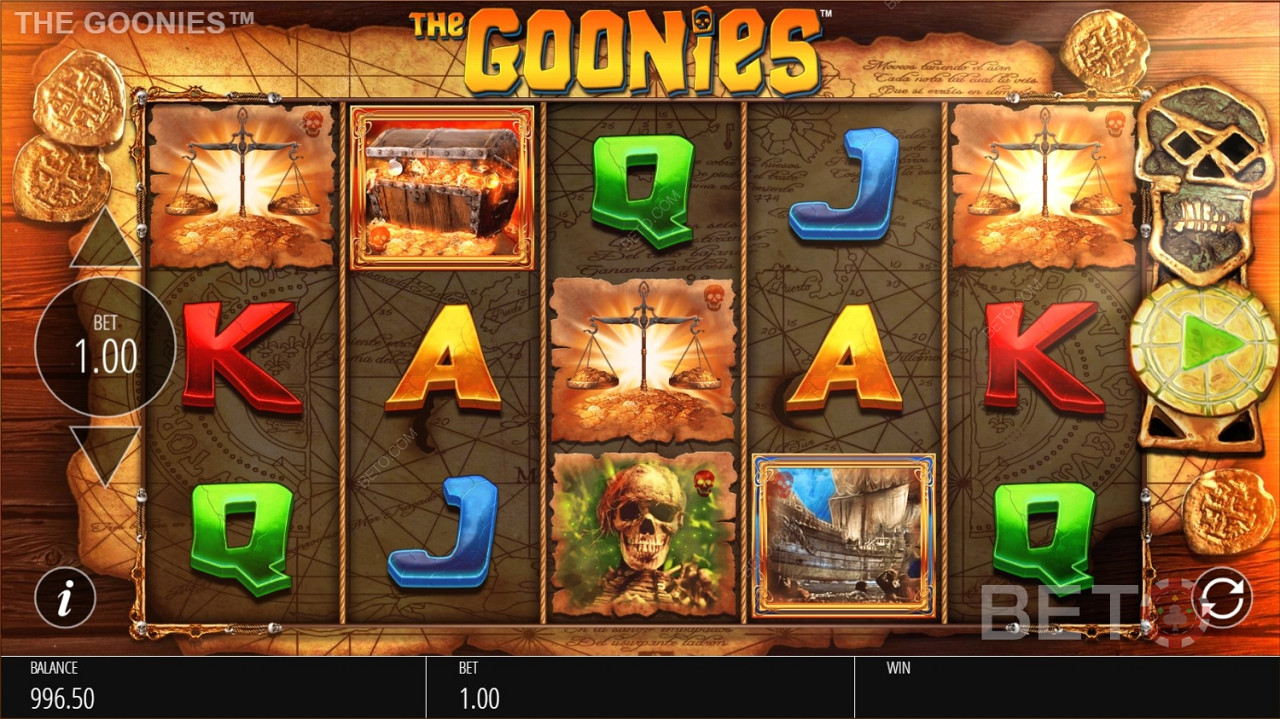 Различные символы в игре The Goonies Jackpot King