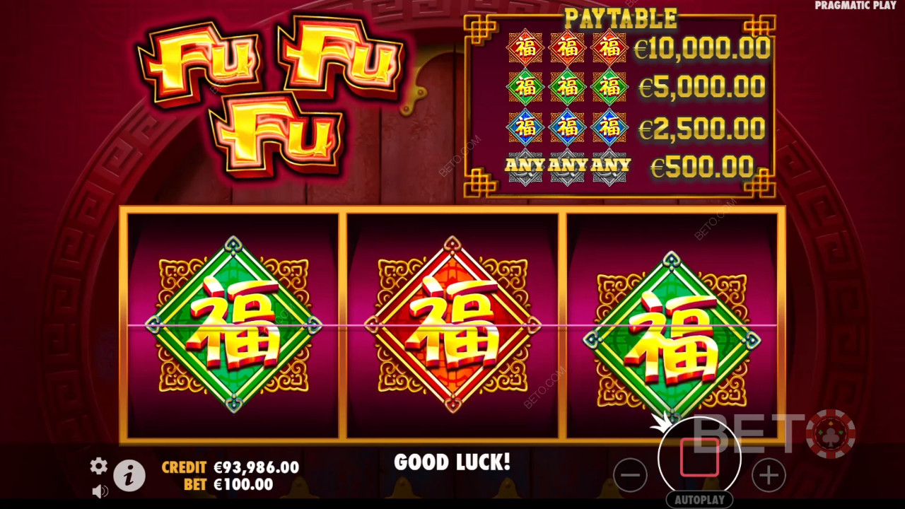 Выиграйте 100x вашу ставку в слоте Fu Fu Fu!