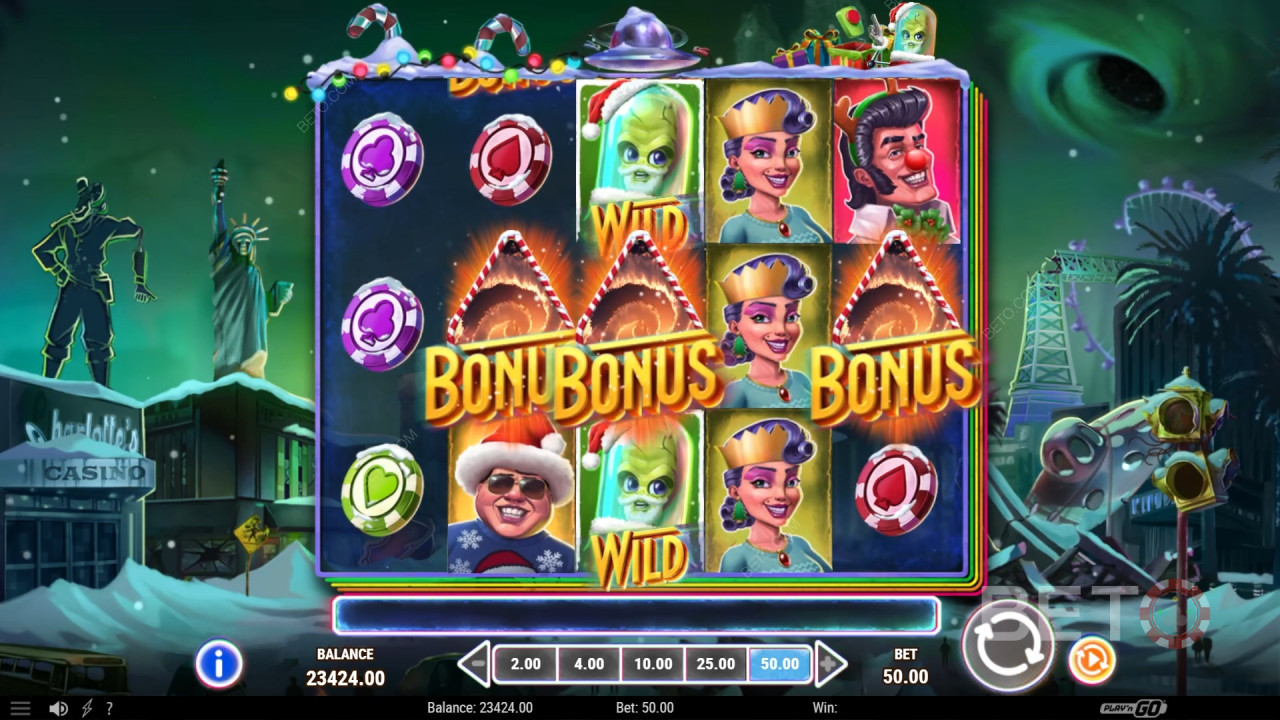 Обзор игры Invading Vegas Las Christmas от BETO Slots