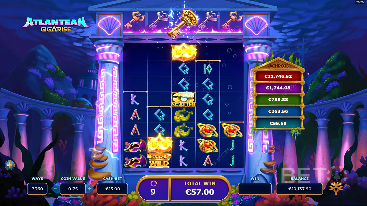 Обзор Atlantean Gigarise от BETO Slots