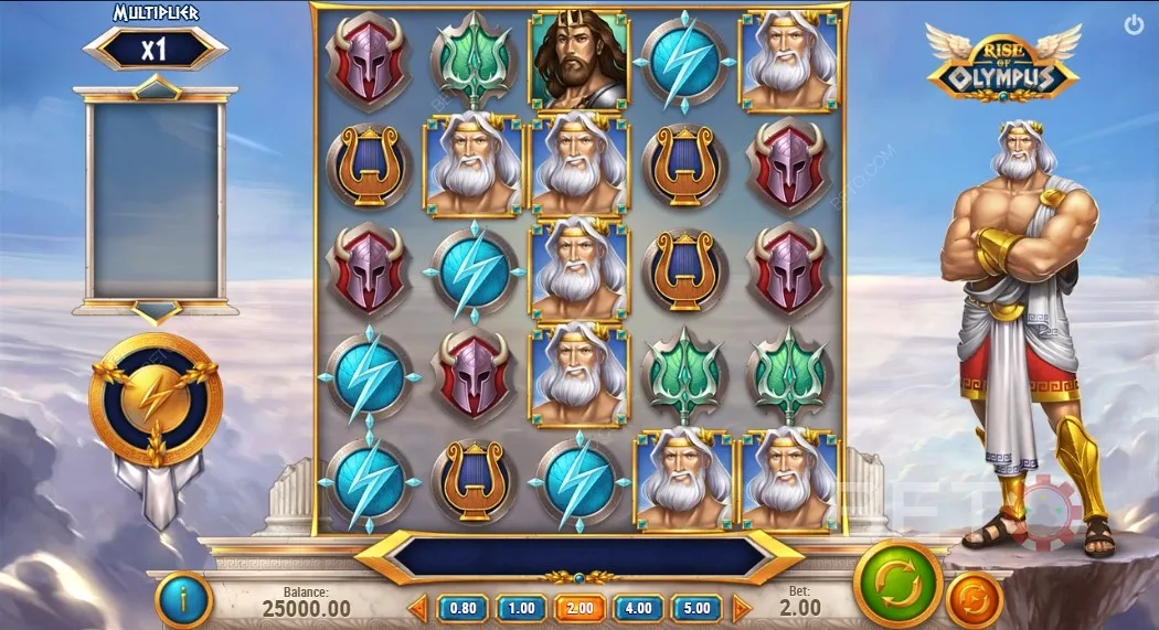 Игра Rise of Olympus предлагает вам 3 бонусные функции и символы бога