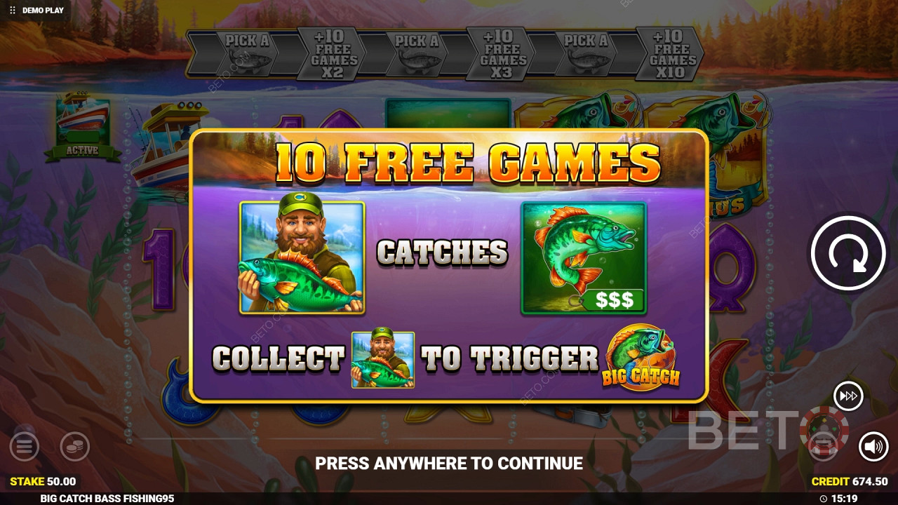 Бонусные функции, объясненные в Big Catch Bass Fishing by Blueprint