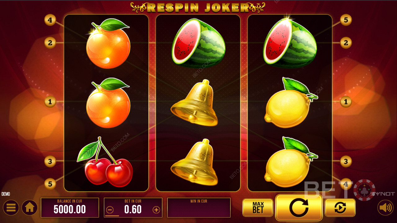 Насладитесь классическим дизайном в игровом автомате Respin Joker Free от SYNOT Games