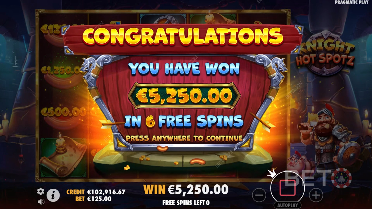 Выиграйте 2 000x вашу ставку в онлайн слоте Knight Hot Spotz!