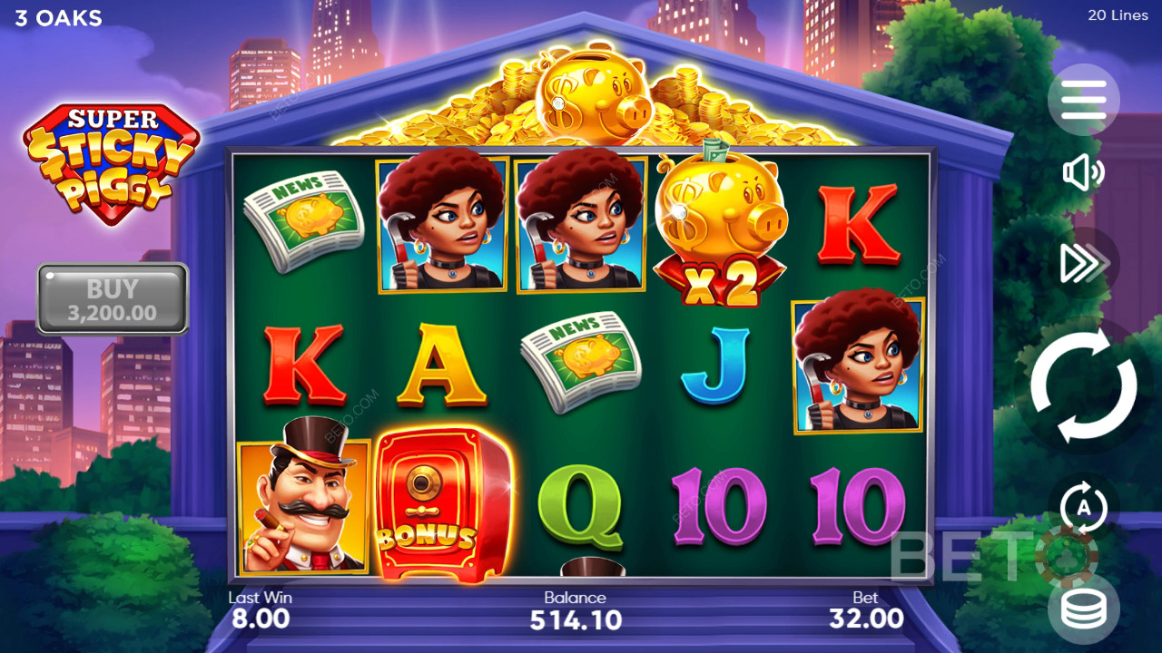 Как играть в Super Sticky Piggy от 3 Oaks Gaming