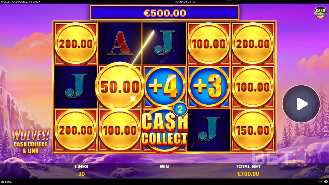 Бонусные функции объяснены в Wolves! Cash Collect & Link by Playtech Origins