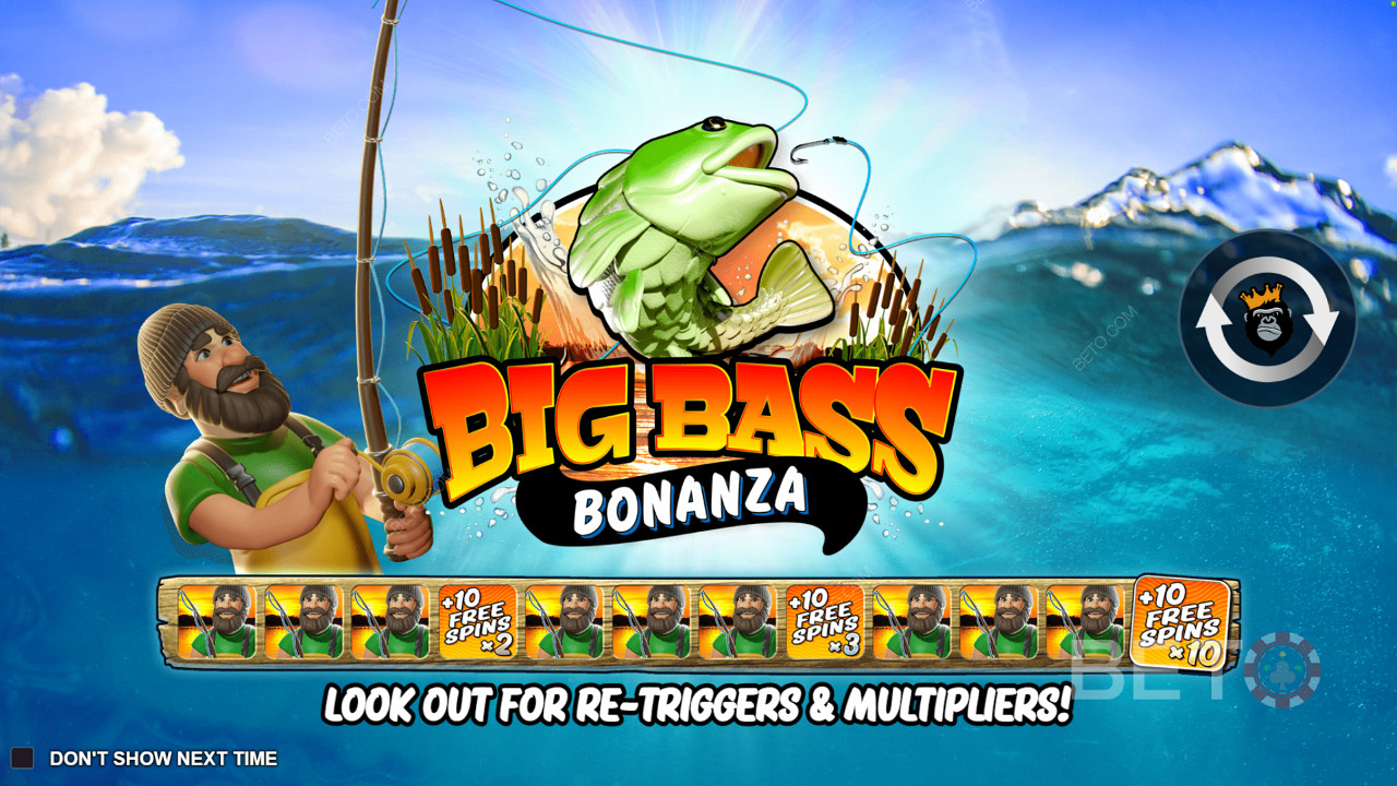 Классный вступительный экран игры Big Bass Bonanza