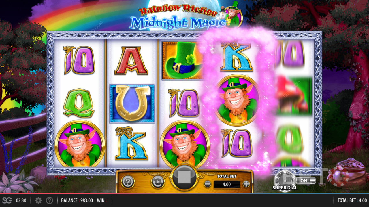 Rainbow Riches Midnight Magic от Barcrest, особенности которого включают бонус Super Dial Bonus