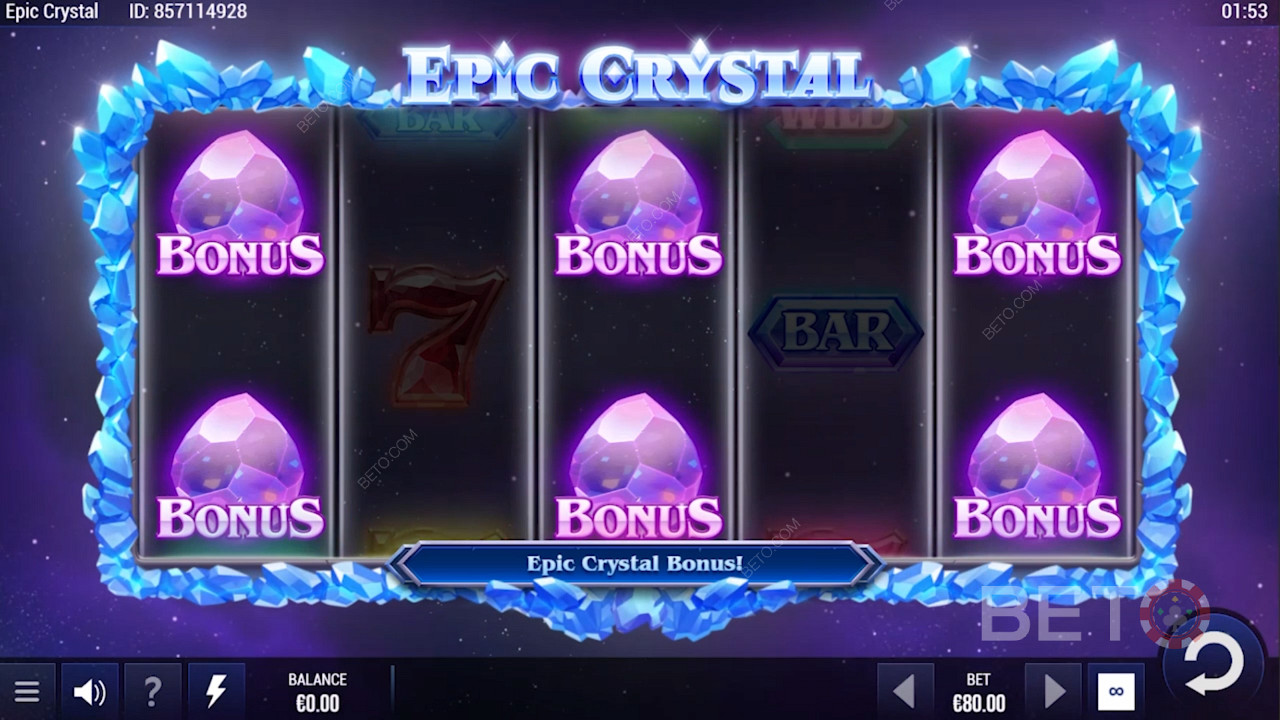 Запуск бонусного раунда игры Epic Crystal