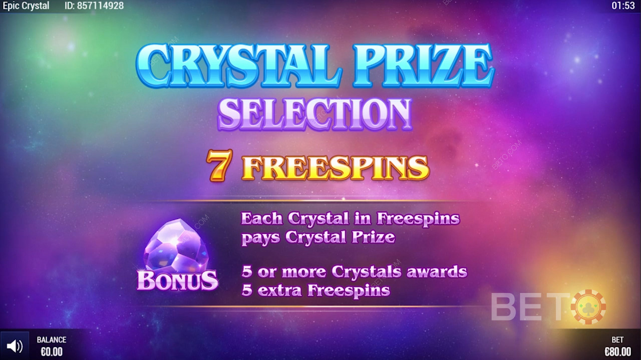 Специальные бесплатные вращения Epic Crystal