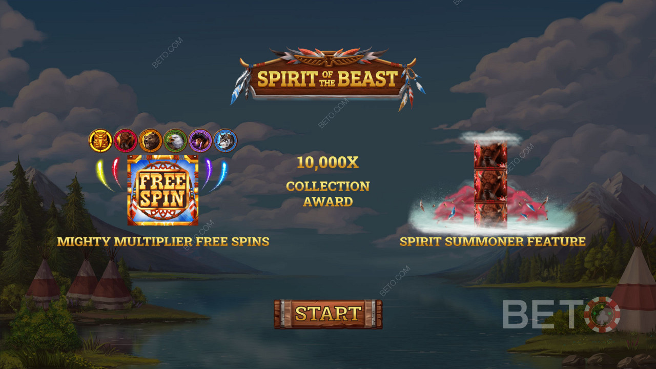 Вводный экран слота Spirit of the Beast