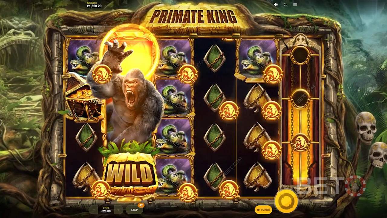 Primate King от Red Tiger Gaming оснащен множеством замечательных бонусных функций