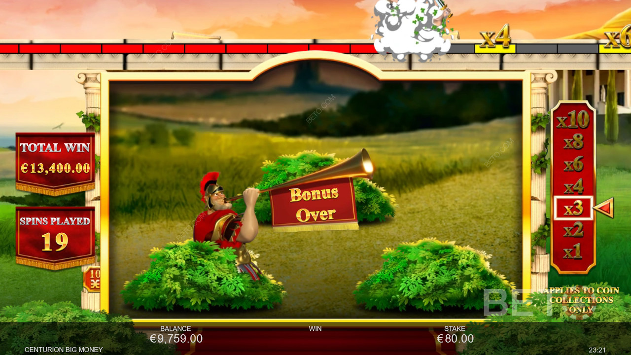Бонусные функции, объясненные в Centurion Big Money by Inspired Gaming