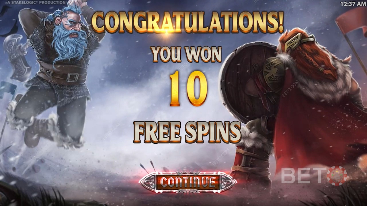 Запуск функции Free Spins предоставляет игрокам 10 бонусных бесплатных вращений