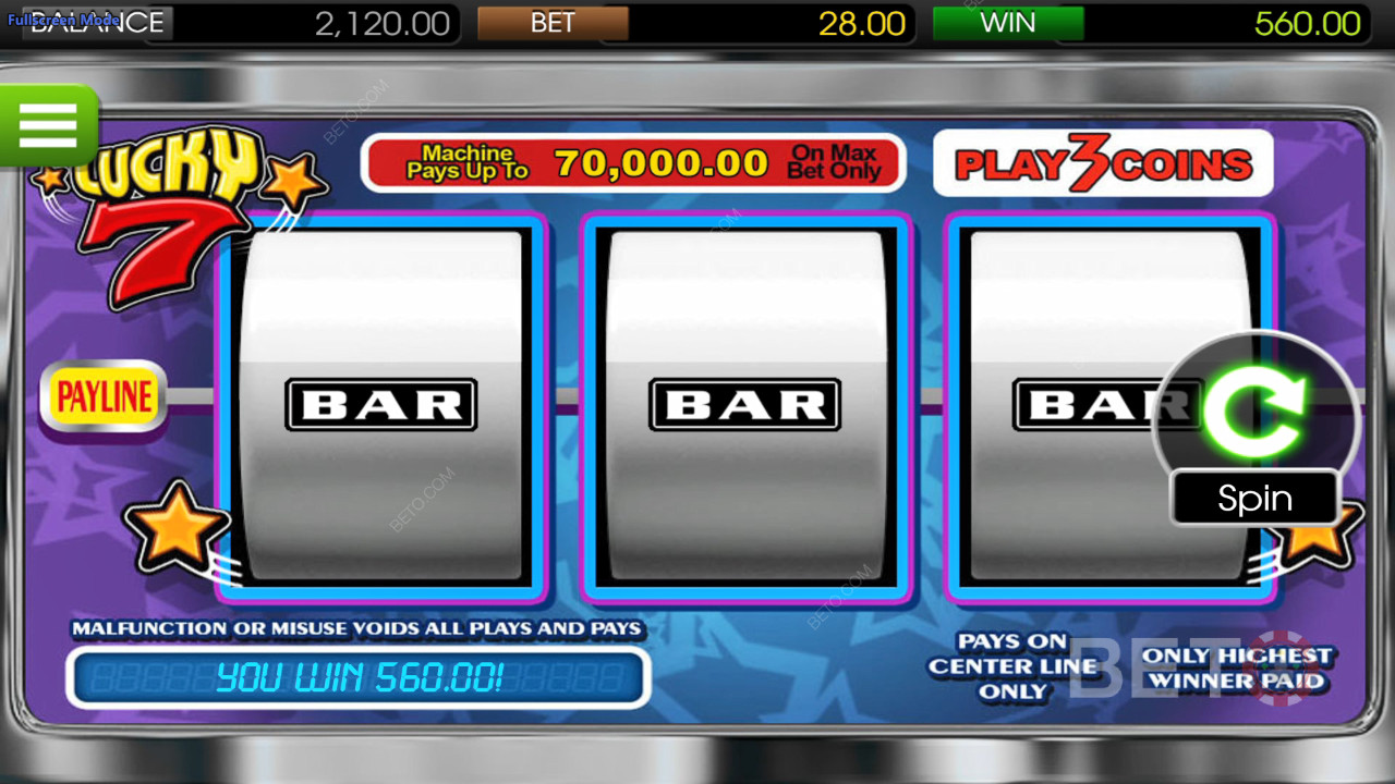 Lucky 7 Betsoft Обзор от BETO Slots