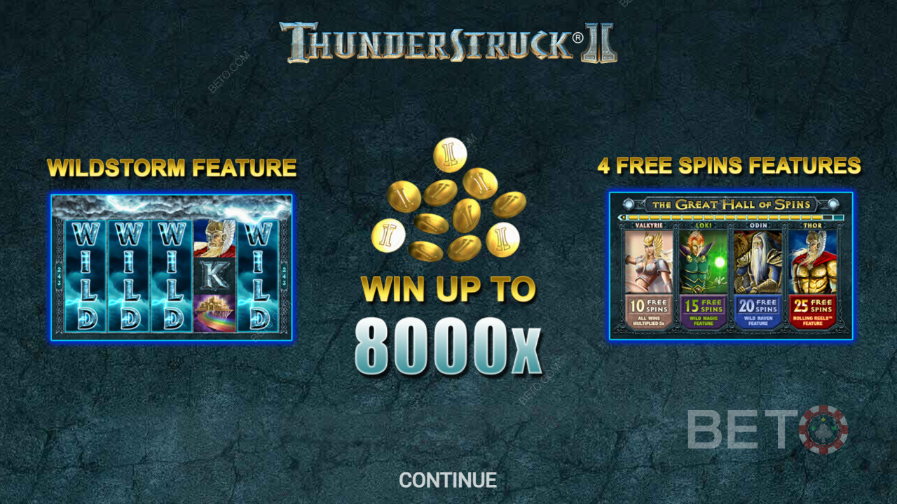 Вступительный экран игры Thunderstruck II