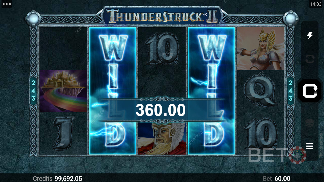 Выигрыш хорошего приза в слоте Thunderstruck II