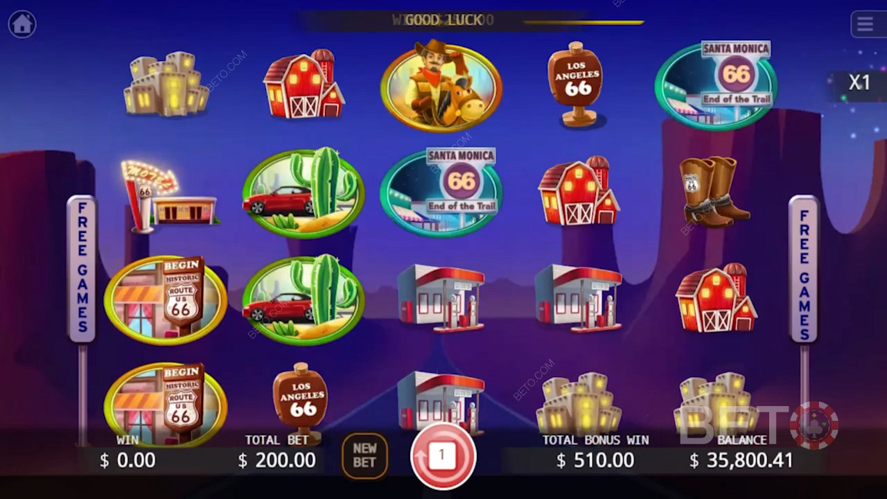 Выберите свое любимое онлайн-казино и получите до 20 бесплатных вращений в видеоигре Route 66.