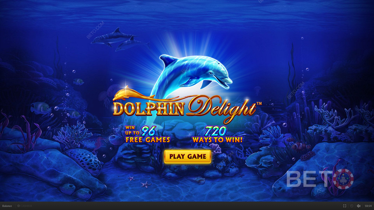 Милый дельфин приветствует вас, когда вы запускаете Dolphin Delight