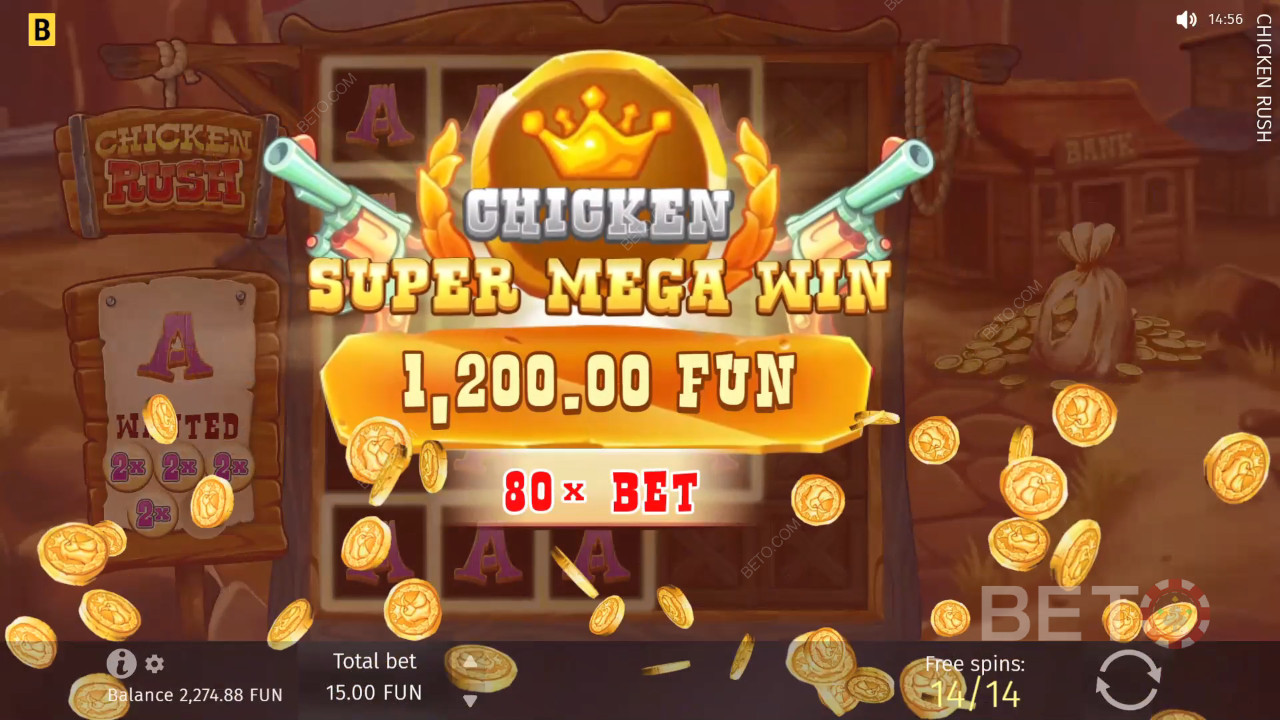 Выиграйте 5 000x вашу ставку в видеослоте Chicken Rush!