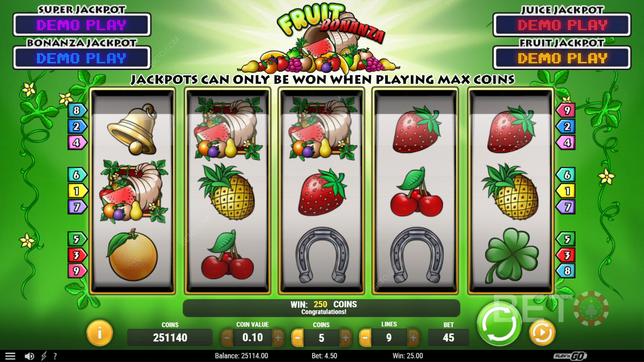 Обзор Fruit Bonanza от BETO Slots