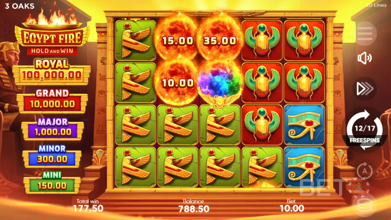 Бонусные функции в Egypt Fire от 3 Oaks Gaming