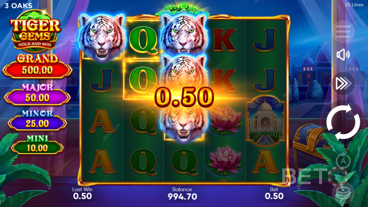 Выиграйте 1 560x вашу ставку в игровом автомате Tiger Gems!
